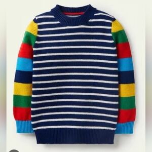 Anthropologie Boden Kids Navy Striped Crewneck Sweater